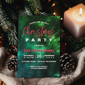 Invitation Noël élégant en marbre vert rouge