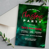 Invitation Noël élégant en marbre vert rouge