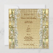 Invitation Noël élégant "fête de fin d'année" doré personnali (Dos)