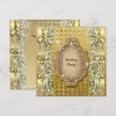 Invitation Noël élégant "fête de fin d'année" doré sur mesure (Devant / Derrière)