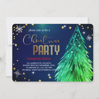 Invitation Noël Élégant Magique Pins Festif