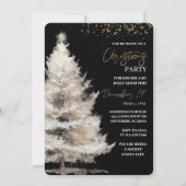 Invitation Noël élégant noir et or (Devant)