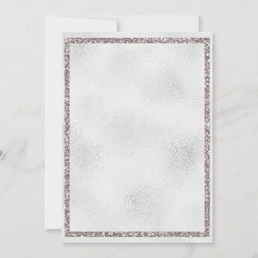 Invitation Noël en argent Père Noël et Rudolph le renne (Dos)