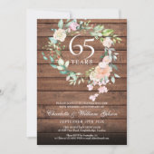 Invitation Noël en bois rustique 45e 65e Anniversaire de mari (Devant)