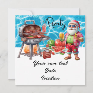 Invitation Noël en juillet avec Père Noël à la plage