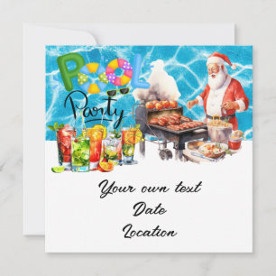 Invitation Noël en juillet avec Père Noël à la plage