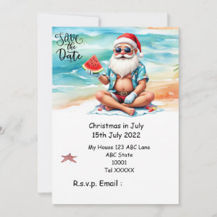 Invitation Noël en juillet avec PÈRE NOËL Sauvegardez la date