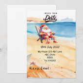 Invitation Noël en juillet avec SANTA CLAUS Enregistrer la da (Devant / Derrière)