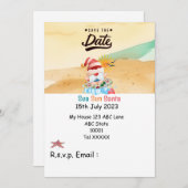 Invitation Noël en juillet avec SANTA CLAUS Enregistrer la da (Devant / Derrière)