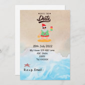Invitation Noël en juillet avec SANTA CLAUS Enregistrer la da (Devant / Derrière)