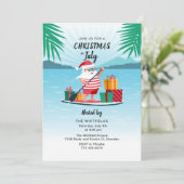 Invitation Noël en juillet Été BBQ Beach Party (Debout devant)