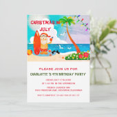 Invitation Noël En Juillet Fête D'Anniversaire D'Été (Debout devant)