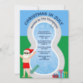Invitation Noël en juillet Fête de la piscine d'été du Père N (Devant)