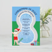 Invitation Noël en juillet Fête de la piscine d'été du Père N (Debout devant)