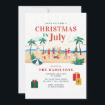 Invitation Noël en juillet Fête d'été de la famille moderne<br><div class="desc">Noël cool,  amusant et lumineux en juillet fêtes d'été invitation pour les amis et la famille à célébrer vos festivités de mi-année. Customisez cette carte en cliquant sur le bouton "Personnaliser" ci-dessus pour modifier les textes des espaces réservés</div>