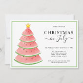 Invitation Noël en juillet Fête d'été de la pastèque (Devant)