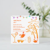 Invitation Noël en juillet Fête d'été sur la plage   (Debout devant)