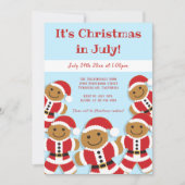 Invitation Noël en juillet Fête du pain d'épice Père Noël Inv (Devant)