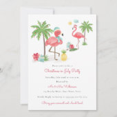 Invitation Noël en juillet fête flamingo moderne (Devant)
