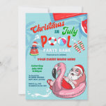 Invitation Noël En Juillet Père Noël Pool Party Enfant Adulte<br><div class="desc">Belle et Amusante invitation dans le style. Thème : Noël en juillet Occasion : Anniversaire,  ou Tout événement. Style : Mignonne,  Gaie,  Amusante. Couleurs : Rouge,  Bleu,  Vert. Graphiques : Santa Claus,  Piscine,  Watermelon,  Flip Flops,  Beach Ball,  Flamant rose gonflable.</div>