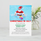 Invitation Noël En Juillet Piscine D'Été (Debout devant)