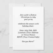 Invitation Noël en juillet Pool Party avec le Père Noël (Dos)