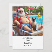 Invitation Noël en juillet Pool Party avec le Père Noël (Devant)