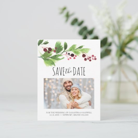 Invitation Noël Enregistrer la date (Debout devant)