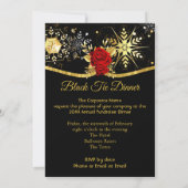 Invitation Noël Entreprise Noir Cravate Dîner Partie Rouge (Dos)