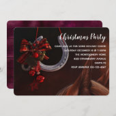 Invitation Noël équestre pendre en fer à cheval Photo (Devant / Derrière)