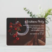 Invitation Noël équestre pendre en fer à cheval Photo (Debout devant)