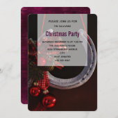 Invitation Noël équestre pendre en fer à cheval Photo (Devant / Derrière)