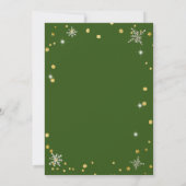 Invitation Noël et Mistletoe vert, diamants de flocon de neig (Dos)