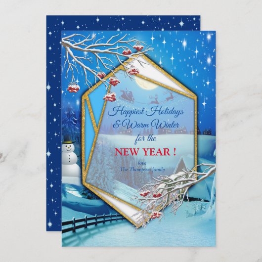 Invitation Noël et Nouvel An 2024 (Devant / Derrière)