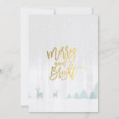 Invitation Noël et Nouvel An Diner Fête Pine Poinsettia (Dos)