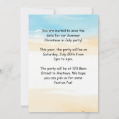 Invitation Noël Été Père Noël En Juillet (Dos)