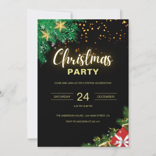 Invitation Noël étincelant (Devant)