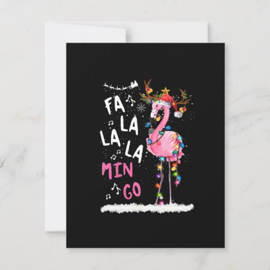 Invitation Noël - Fa-La-La Mingo Flamant Avec Noël (Devant)