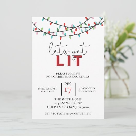 Invitation Noël Faisons la fête du Cocktail (Debout devant)