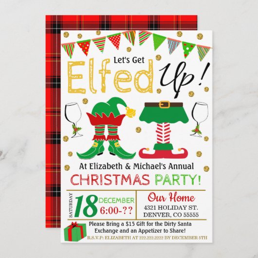 Invitation Noël Faisons-nous monter l'invitation (Devant / Derrière)