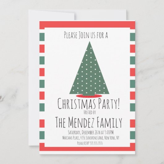 Invitation Noël Famille Réunion Noël (Devant)