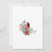 Invitation Noël Famille Réunion Red Cardinal Party (Dos)