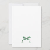 Invitation Noël Fantaisiste Vert Bow Party de Fêtes (Dos)