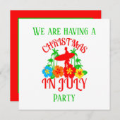 Invitation Noël festif en juillet Surfer party (Devant / Derrière)