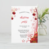 Invitation noël festif hiver rouge et blanc (Debout devant)