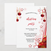 Invitation noël festif hiver rouge et blanc (Devant / Derrière)