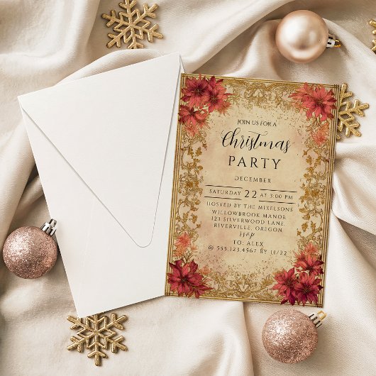 Invitation Noël festif victorien