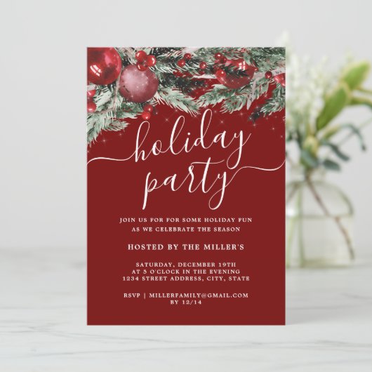 Invitation Noël Festive Foliage (Debout devant)