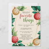 Invitation Noël Festive Ornament Favorite Things Party (Devant)