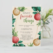 Invitation Noël Festive Ornament Favorite Things Party (Debout devant)